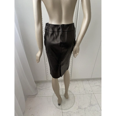 Pre-owned Dolce & Gabbana Leather Mid-length Skirt In Black