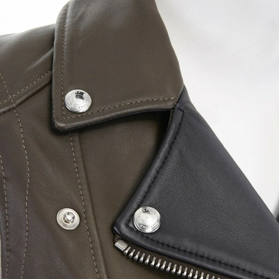 Pre-owned Belstaff Leather Jacket In Khaki