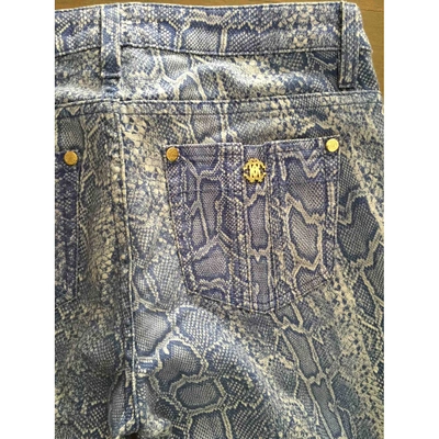 Pre-owned Roberto Cavalli Large Trousers In Blue