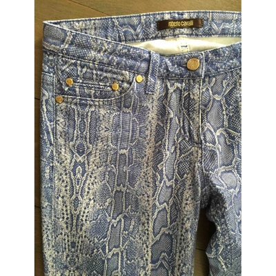 Pre-owned Roberto Cavalli Large Trousers In Blue