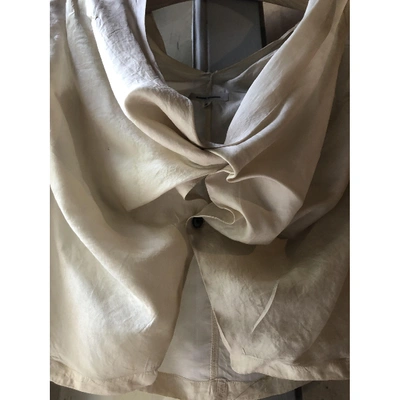 Pre-owned Costume National Silk Blouse In Ecru