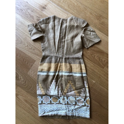 Pre-owned Valentino Linen Dress In Beige