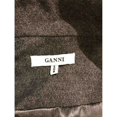 Pre-owned Ganni Fw18 Wool Blazer In Grey