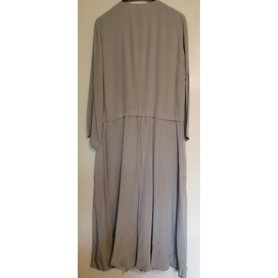 Pre-owned Aspesi Silk Mid-length Dress In Grey