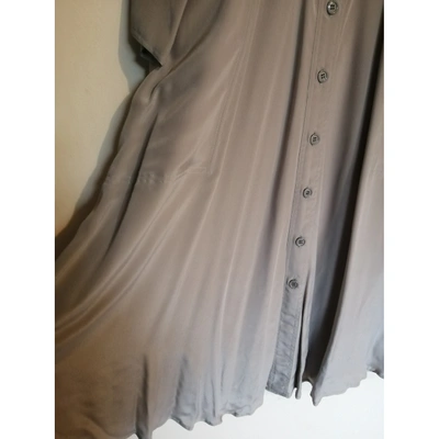 Pre-owned Aspesi Silk Mid-length Dress In Grey