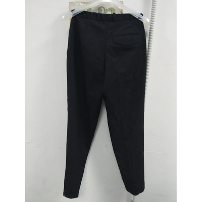 Pre-owned Alberto Biani Wool Trousers In Anthracite