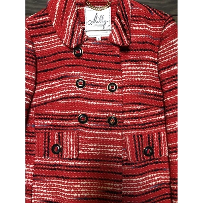 Pre-owned Milly Wool Caban In Red