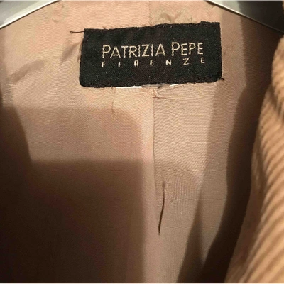 Pre-owned Patrizia Pepe Velvet Blazer In Beige