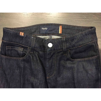 Pre-owned Notify Navy Cotton - Elasthane Jeans