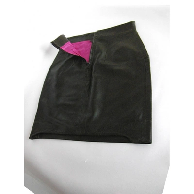 Pre-owned Acne Studios Leather Mid-length Skirt In Black
