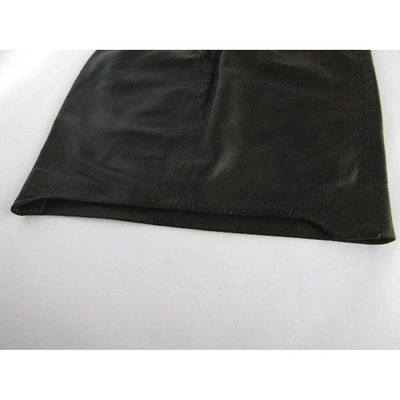 Pre-owned Acne Studios Leather Mid-length Skirt In Black