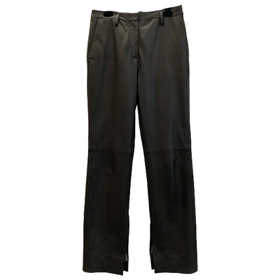 Pre-owned Golden Goose Black Leather Trousers