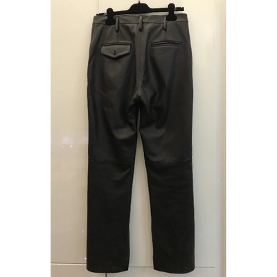 Pre-owned Golden Goose Black Leather Trousers