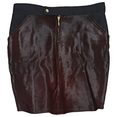 Pre-owned Roseanna Wool Mini Skirt In Burgundy