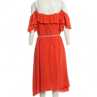 Pre-owned Anna October Silk Mid-length Dress In Red
