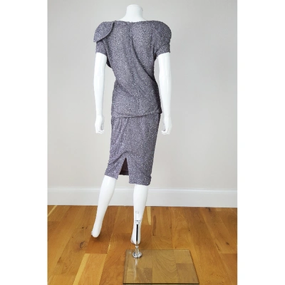 Pre-owned Manish Arora Silk Mid-length Dress In Anthracite