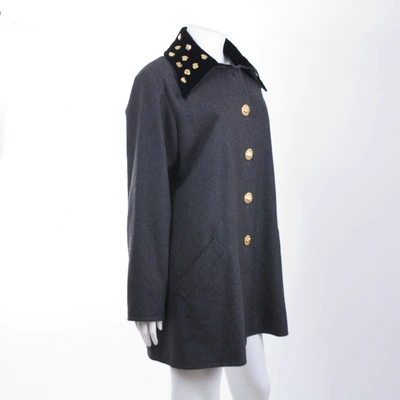 Pre-owned Christian Lacroix Wool Coat In Anthracite