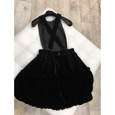 Pre-owned Ulyana Sergeenko Velvet Mini Dress In Black