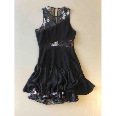 Pre-owned Cinq À Sept Lace Mini Dress In Black