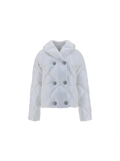 Shop Balmain Down Jacket In Blanc