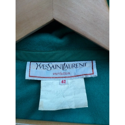 Pre-owned Saint Laurent Wool Dufflecoat In Green