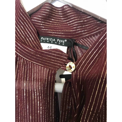 Pre-owned Patrizia Pepe Silk Shirt In Burgundy