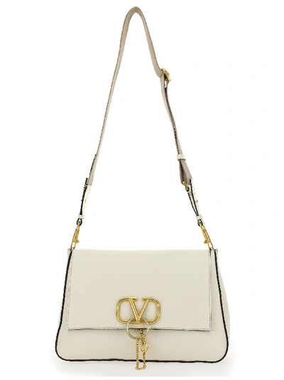 Shop Valentino Large Shoulder Bag In Light Ivory Naturale