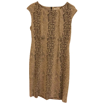 Pre-owned Calvin Klein Beige Cotton - Elasthane Dress