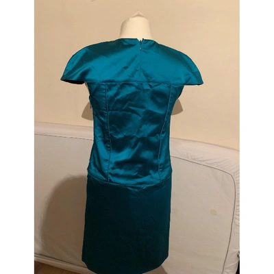 Pre-owned Burberry Silk Mid-length Dress In Blue