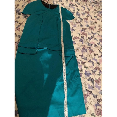 Pre-owned Burberry Silk Mid-length Dress In Blue