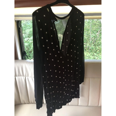 Pre-owned Sandro Mini Dress In Black