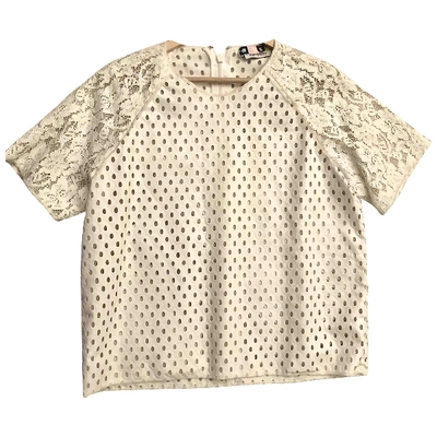 Pre-owned Msgm White Cotton Top