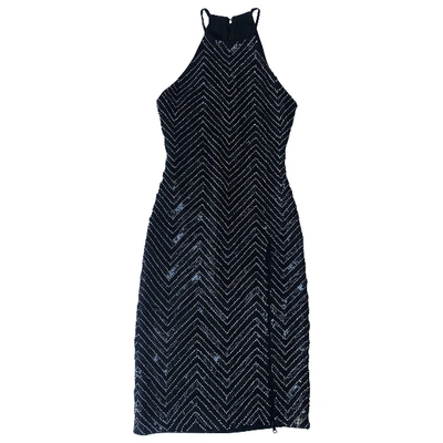 Pre-owned Alice And Olivia Glitter Mid-length Dress In Black