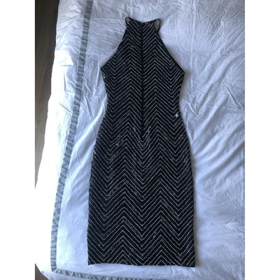 Pre-owned Alice And Olivia Glitter Mid-length Dress In Black