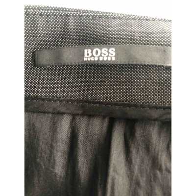 Pre-owned Hugo Boss Wool Mid-length Skirt In Grey