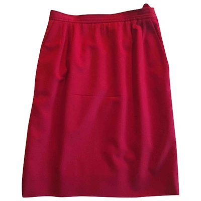 Pre-owned Saint Laurent Red Wool Skirt