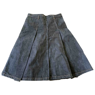 Pre-owned Miu Miu Blue Denim - Jeans Skirt