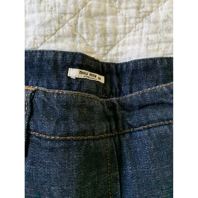 Pre-owned Miu Miu Blue Denim - Jeans Skirt