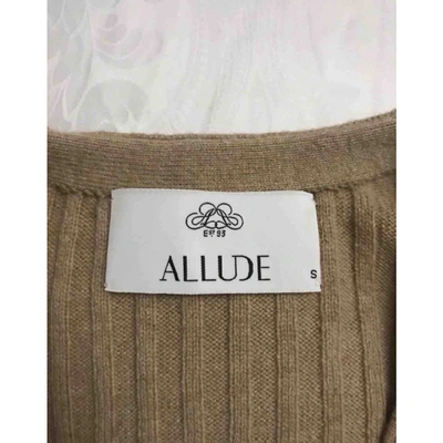 Pre-owned Allude Cashmere Cardigan In Beige