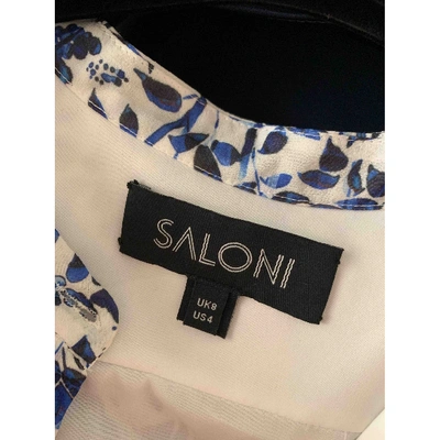 Pre-owned Saloni Blue Silk Dress