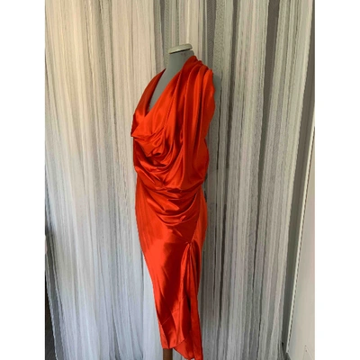 Pre-owned Vivienne Westwood Orange Silk Dress
