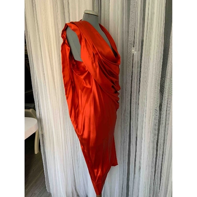 Pre-owned Vivienne Westwood Orange Silk Dress