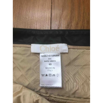 Pre-owned Chloé Leather Mid-length Skirt In Green