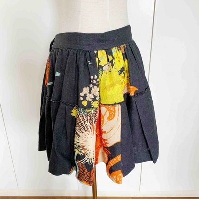 Pre-owned Dries Van Noten Linen Mini Skirt In Multicolour