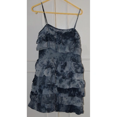 Pre-owned French Connection Silk Mini Dress In Blue