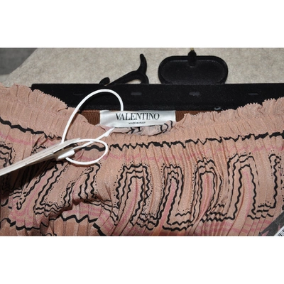Pre-owned Valentino Silk Maxi Skirt In Pink