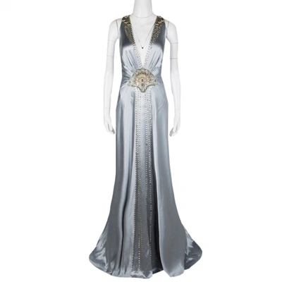 Pre-owned Jenny Packham Grey Silk Dress