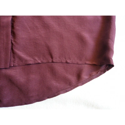 Pre-owned Allsaints Silk Shirt In Burgundy