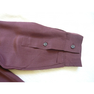 Pre-owned Allsaints Silk Shirt In Burgundy