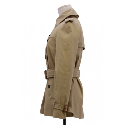 Pre-owned Coach Camel Cotton Trench Coat